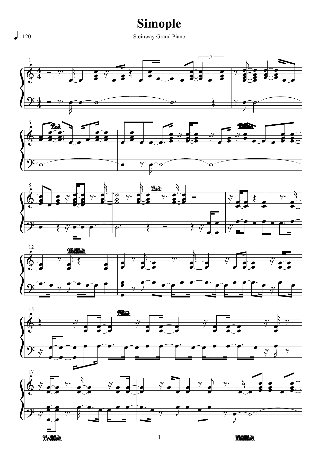 Notenblatt Einfach Simpel
